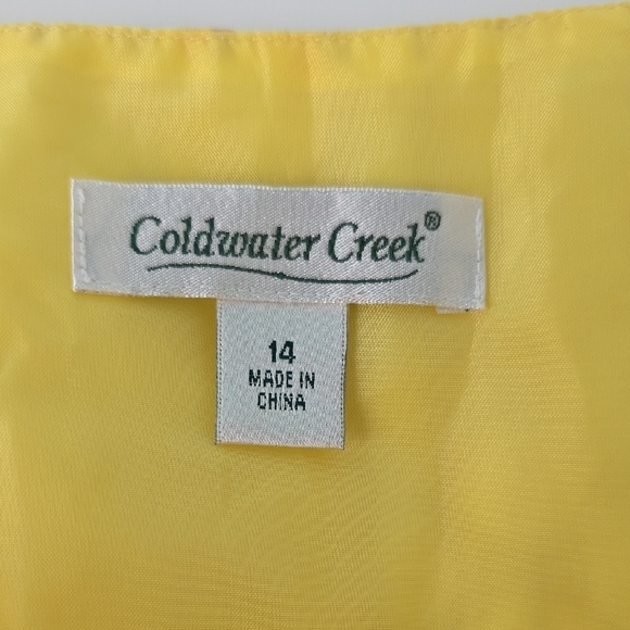 Coldwater Creek Yellow and White Polka Dot Dress. Size 14 - Picture 2 of 10